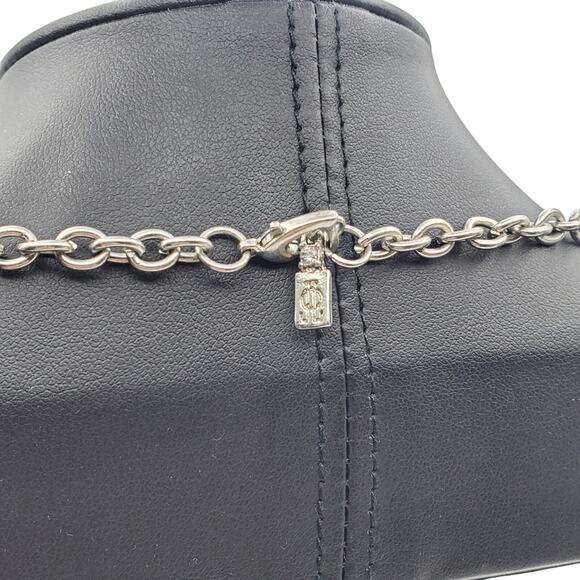 JLO Long Silver Tone Loop Necklace Boho Circle Ring Round Link Flapper Chain Y2K - Picture 6 of 7